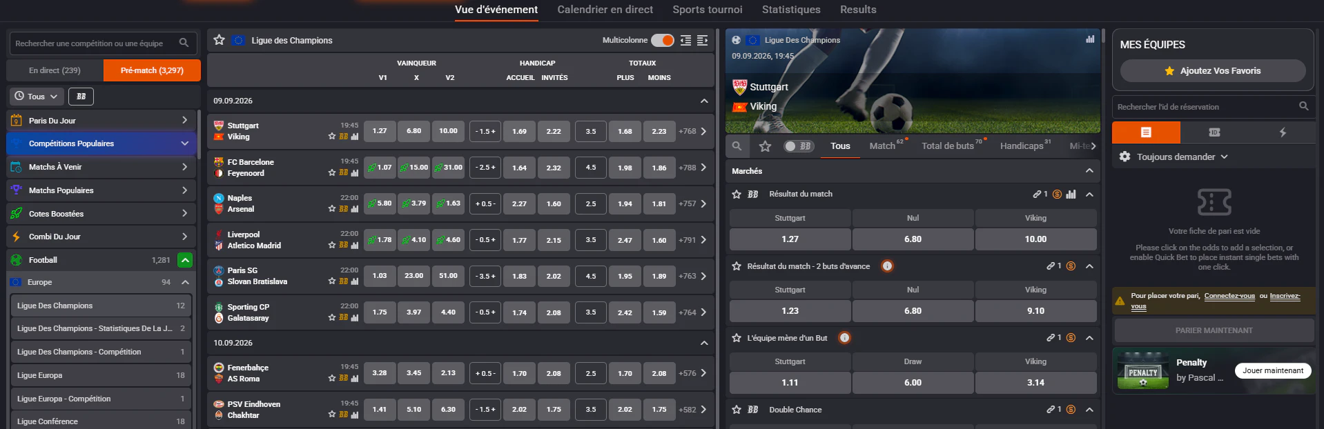 Section de paris sportifs Maxibet avec de nombreux événements et disciplines