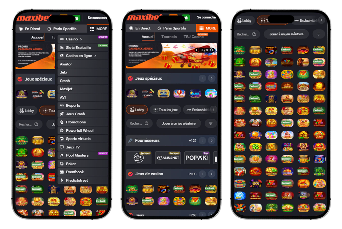 Version mobile Maxibet pour accéder aux jeux et aux paris sportifs